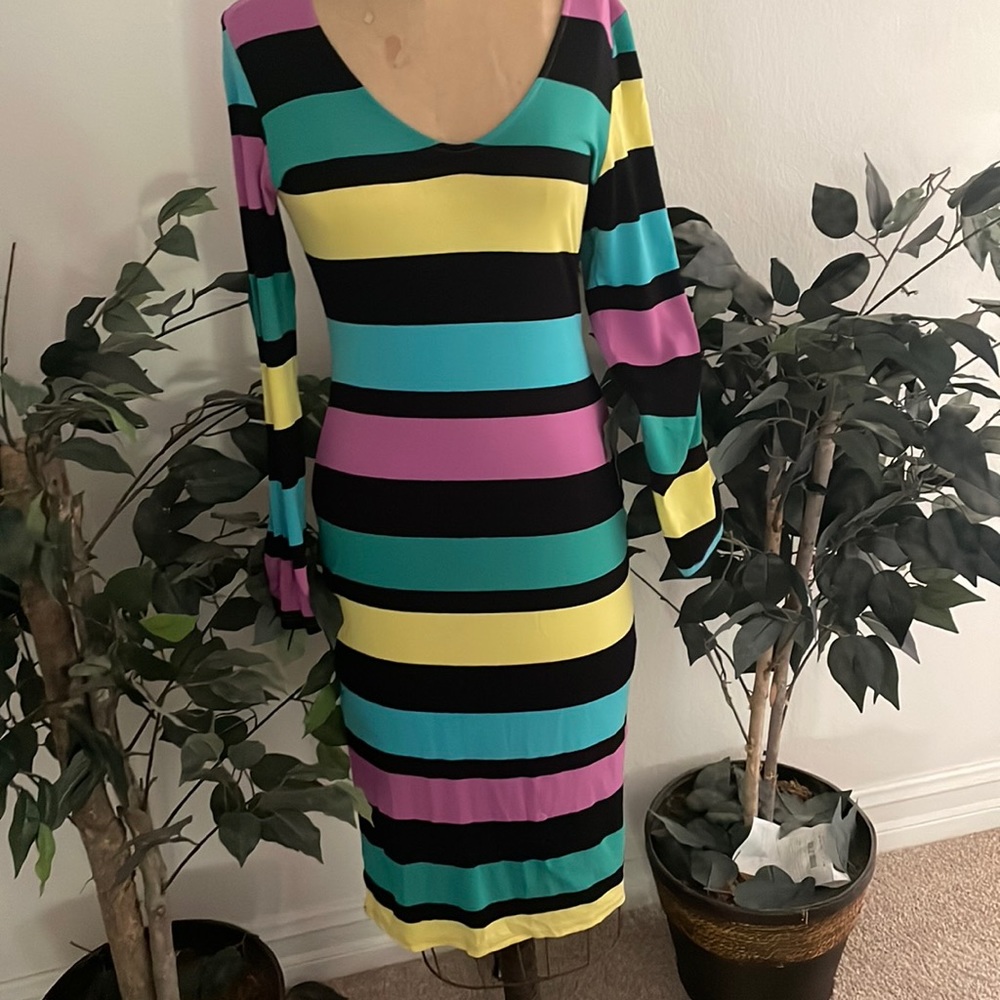 Super cute fitted dress. Size L but runs small.  NWT